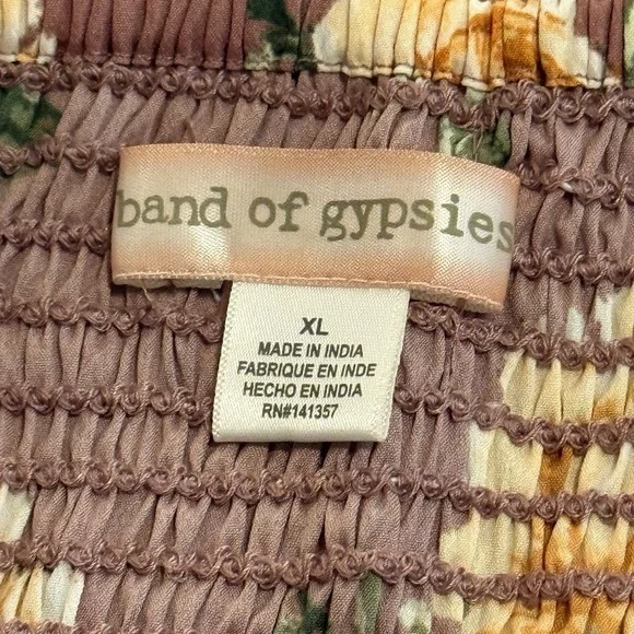 Band Of‎ Gypsies Womens XL Pink Floral Jumpsuit Padded Bust built in bra Cottage - Picture 9 of 11